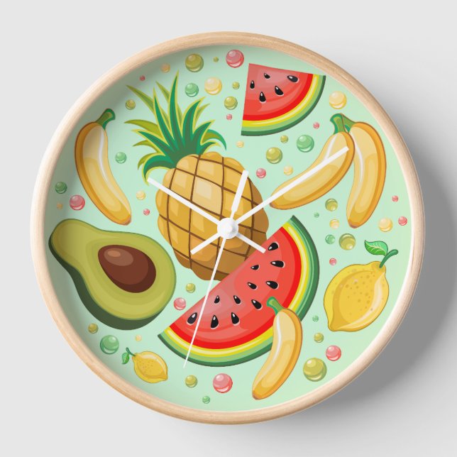 Reloj Patrón de frutas de verano fresco (Anverso)