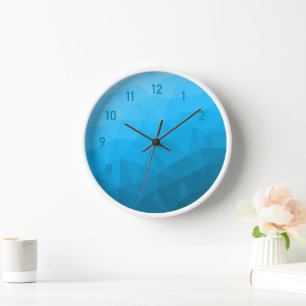 Reloj Patrón de malla geométrica de gradiente cian azul