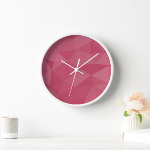 Reloj Patrón de malla geométrica de luz rosa