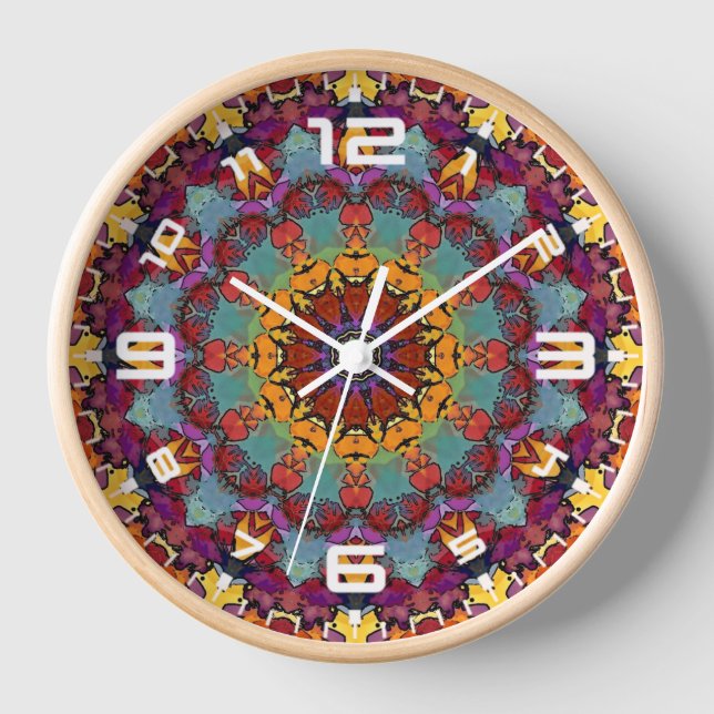 Reloj Patrón de Mandala de Caleidoscopio Fractal-64351 (Anverso)