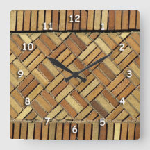 Reloj - Patrón de pared de ladrillo