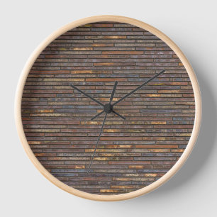 Reloj Patrón de pared de ladrillo delgado industrial mod