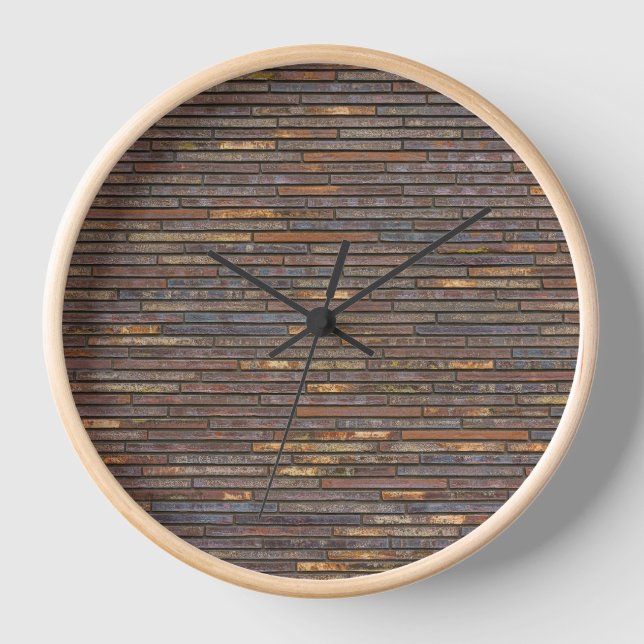 Reloj Patrón de pared de ladrillo delgado industrial mod (Anverso)