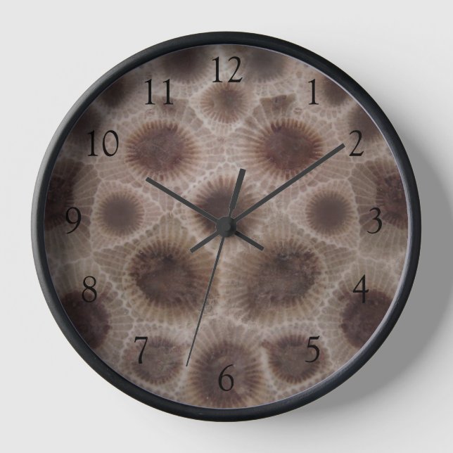 Reloj Patrón de piedras Petosky michigan grandes lagos (Anverso)