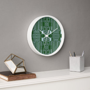 Reloj Patrón de placa de circuito de la computadora Geek