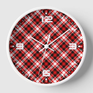 Reloj Patrón de textura de tela de cuadros escoceses-687