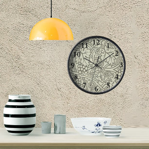 Reloj Patrón de vid de uva gris verde de William Morris