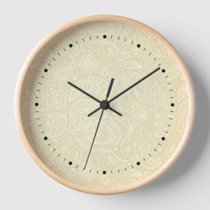 Reloj Patrón elegante de paisajes florales de color beig