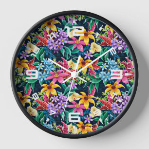Reloj Patrón floral exótico pintado a mano-23001