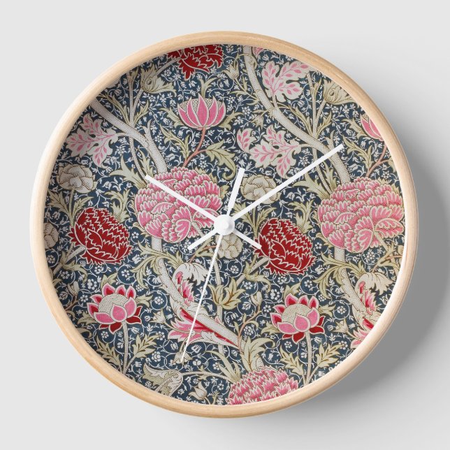 Reloj Patrón floral vintage, William Morris (Anverso)