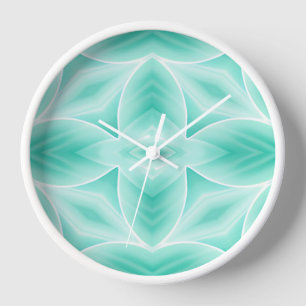 Reloj Patrón geométrico acuarino y blanco