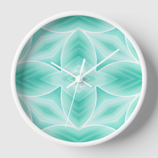 Reloj Patrón geométrico acuarino y blanco (Anverso)