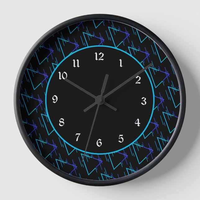 Reloj Patrón geométrico de neón retro (Anverso)