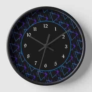 Reloj Patrón geométrico de neón retro 2
