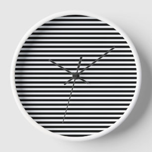 Reloj Patrón moderno de rayas blancas y negras