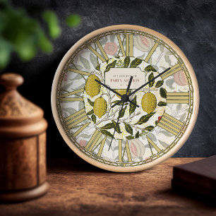 Reloj Patrón vintage de limones granada de William Morri