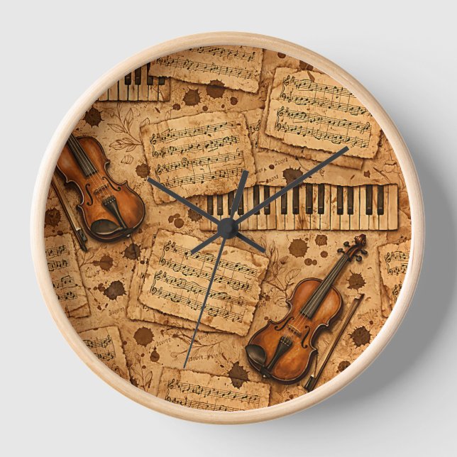 Reloj Patrones Estéticos de la Oscura Academia Vintage (Anverso)