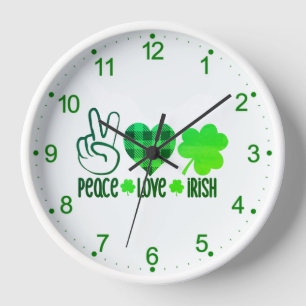 Reloj Paz Amor Irlandés Diseño del Día de San Patricio-6