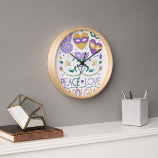 Reloj Peace Love Mardi Gras Bebe for women Carnival Par