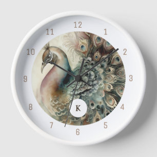 Reloj Peacock elegante   Añade tu inicial