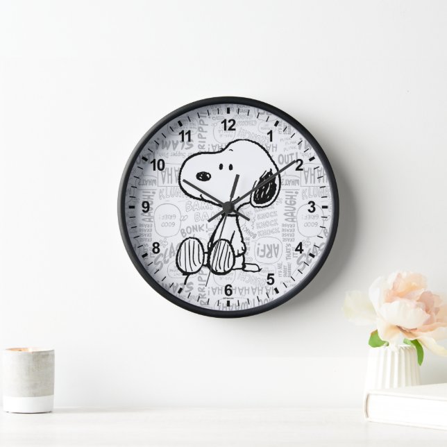 Reloj PEANUTS | Snoopy on Black White Comics (Hogar)