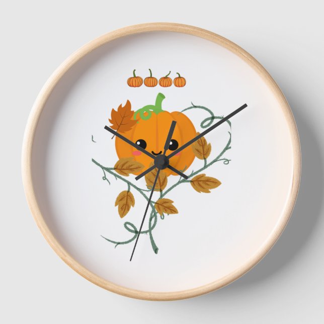 Reloj Pegatina de calabaza y vides (Anverso)