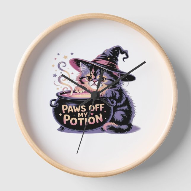 Reloj Pelea fuera de mi poción, Kawaii Halloween Gato Cl (Anverso)