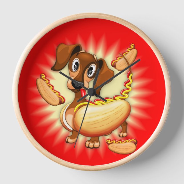 Reloj Perro caliente de Dachshund (Anverso)