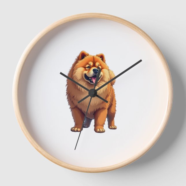 Reloj Perro Chow Perro chino Raza por una Chow Chow (Anverso)