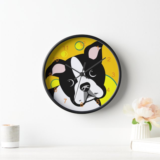 Reloj Perro de Boston Terrier (Hogar)