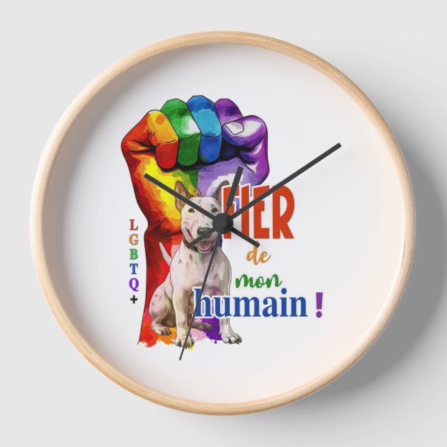 Reloj Perro de Bullterrier en miniatura (Anverso)