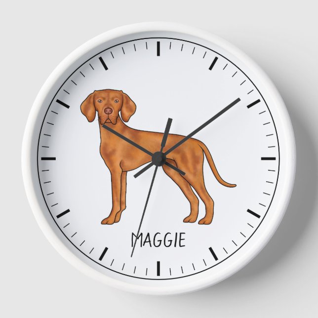 Reloj Perro de punteros agudos con nombre personalizado (Anverso)