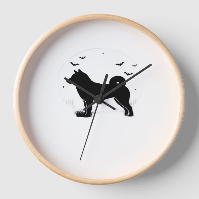 Reloj Perro Inu Shiba - Esmortiza de silueta lunar de Ha (Anverso)