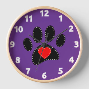 Reloj Perro Mamá Dibujando Púrpura