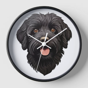 Reloj Perro negro Labradoodle