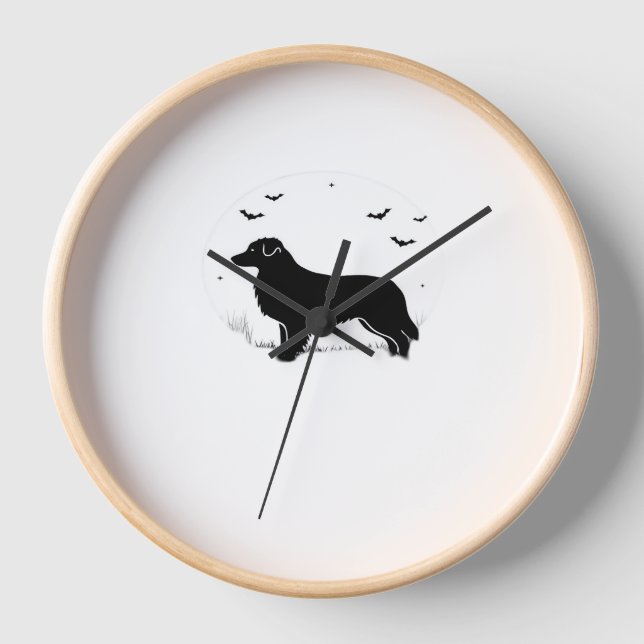 Reloj Perro pastor australiano - Silhouett de la luna de (Anverso)