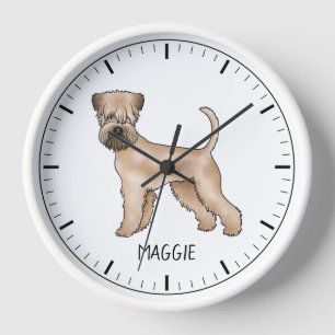 Reloj Perro Terrier De Ruedas De Lado Blandas Con Nombre