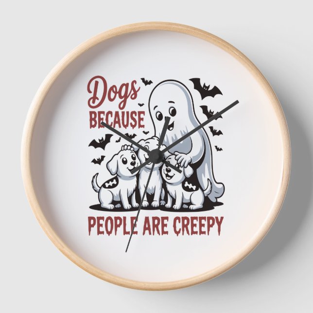 Reloj Perros Porque La Gente Es Espeluznante Halloween (Anverso)