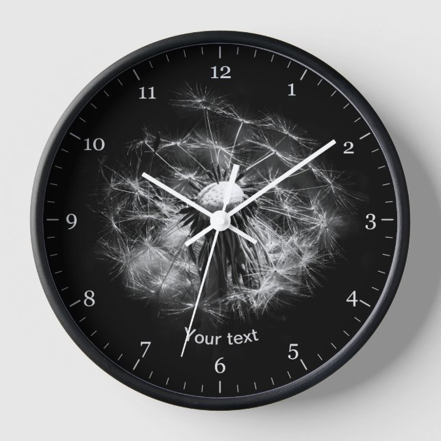Reloj Personaliza Dandelion en blanco y negro (Anverso)