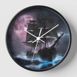 Reloj Personalización de la luna de fresa del barco pira