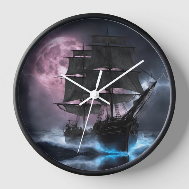 Reloj Personalización de la luna de fresa del barco pira (Anverso)