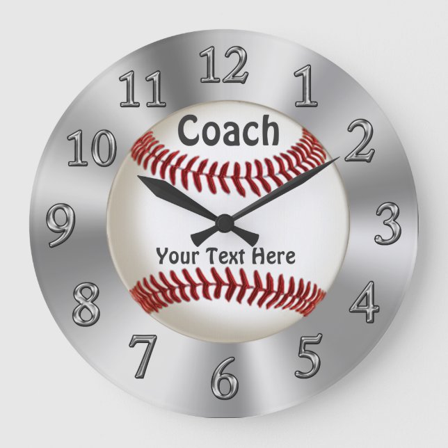 Reloj personalizado de béisbol para entrenadores (Anverso)
