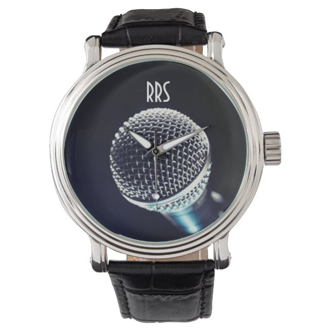 Reloj personalizado de cantante de monograma con m (Anverso)