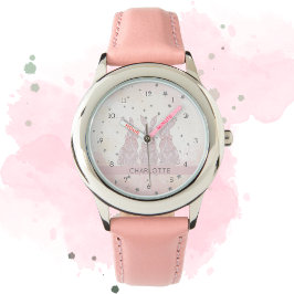Reloj personalizado de conejitos de encaje