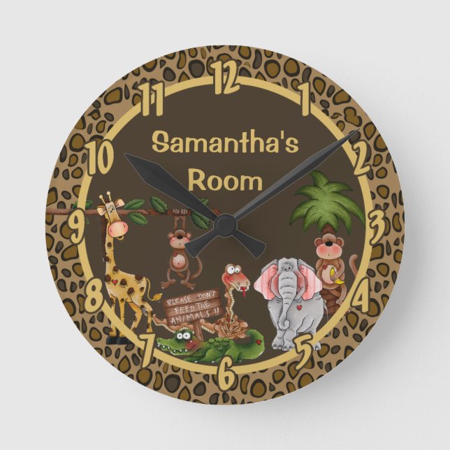 Reloj personalizado de la jirafa animal en el zool (Anverso)