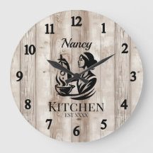 Reloj personalizado de la pared de la cocina con d
