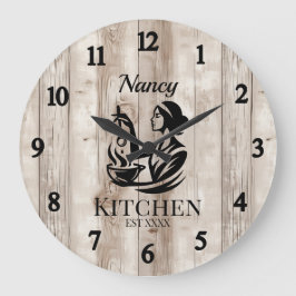 Reloj personalizado de la pared de la cocina con d