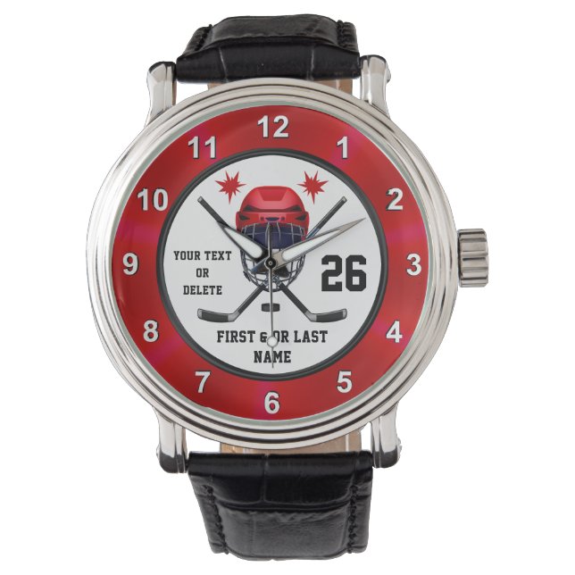 Reloj personalizado de muñecas de hockey, reloj de (Anverso)
