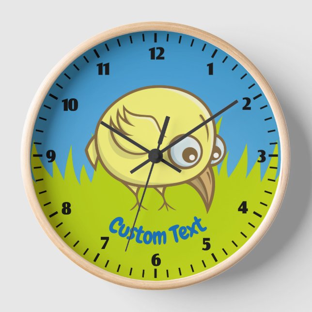 Reloj Personalizado de pájaro amarillo (Anverso)