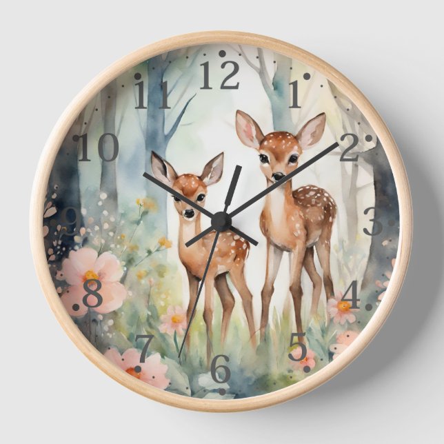 Reloj personalizado de pared de aletas de los bosq (Anverso)